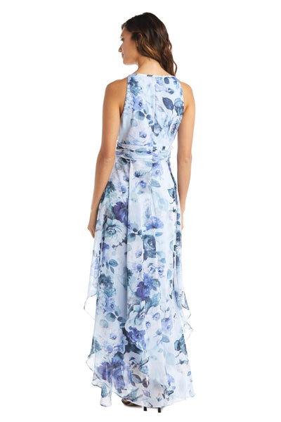 R&M Richards 7729 Long Halter Formal Floral Dress | The Dress Outlet