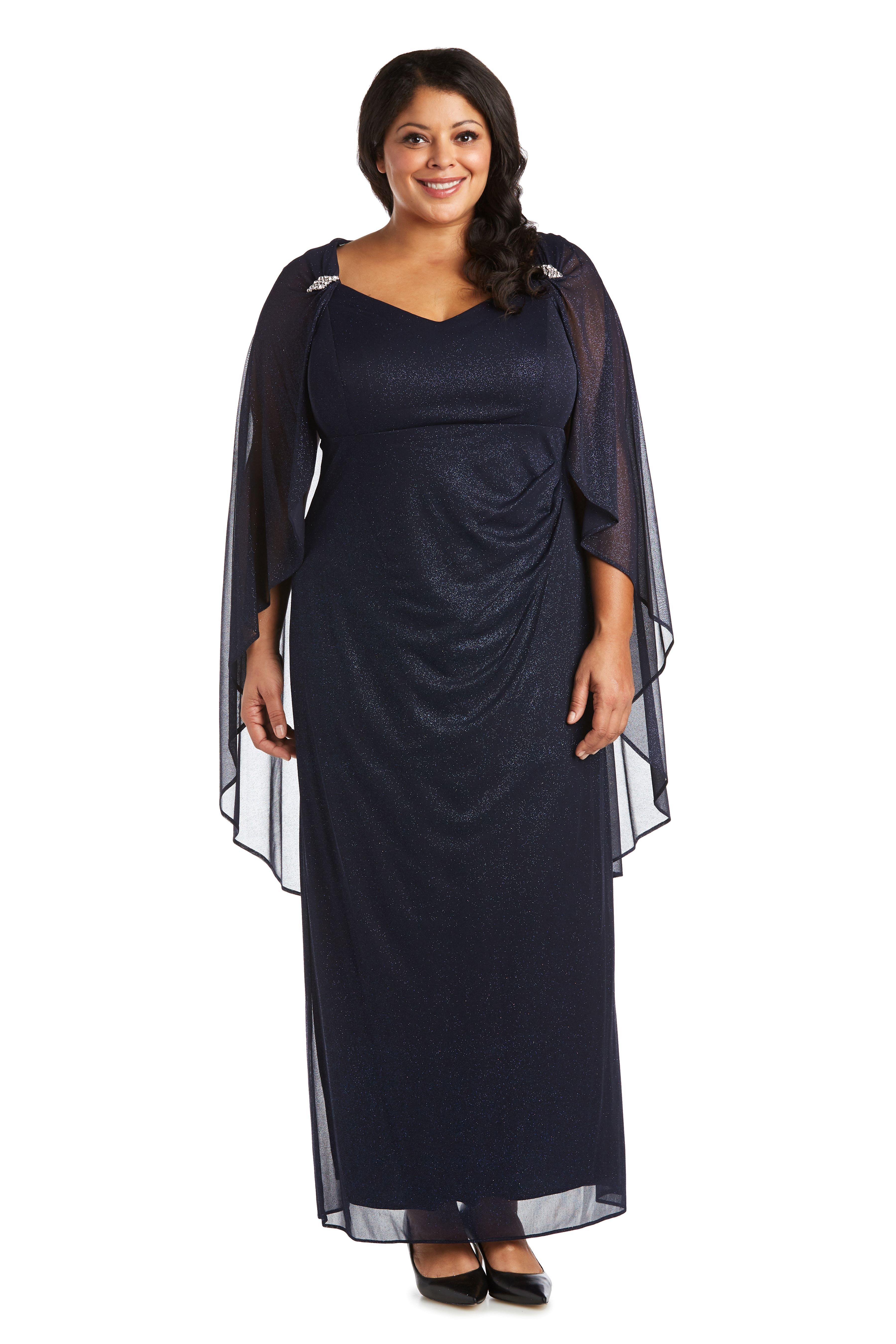 Randm Richards 2384w Long Plus Size Formal Cape Gown Sale The Dress Outlet 