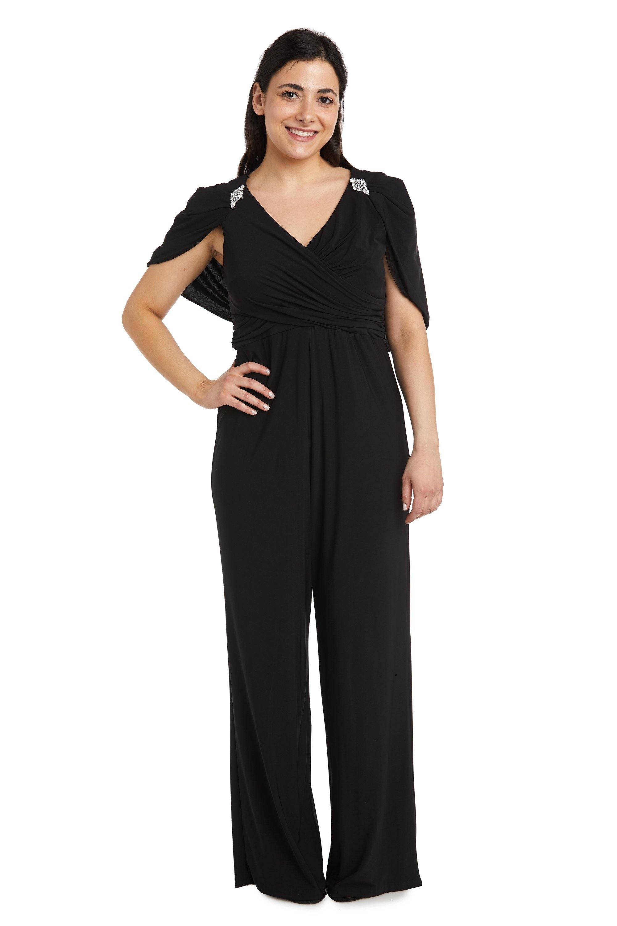 R&M Richards Petite Capelet Jumpsuit Formal 2460P | The Dress Outlet