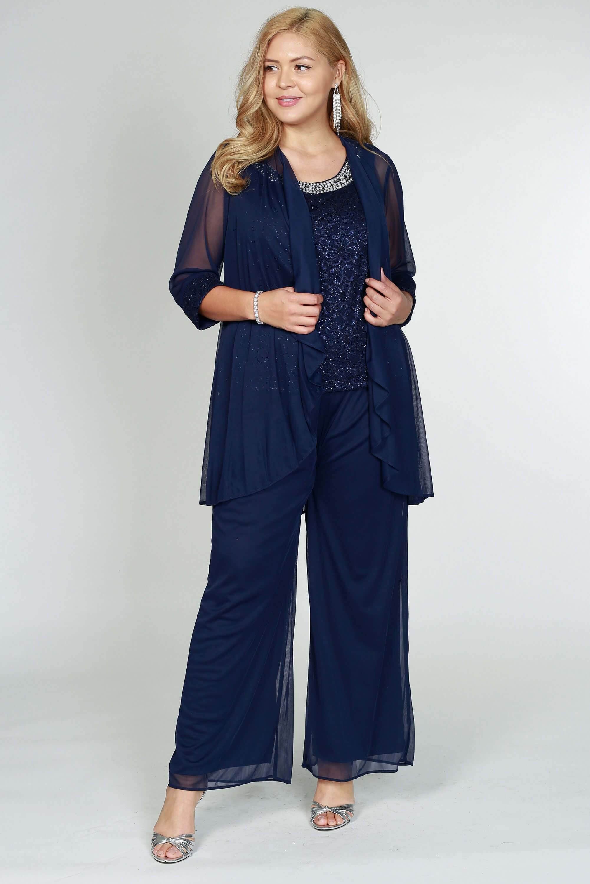 R&M Richards 5008P Petite Lace Pant Suit | The Dress Outlet