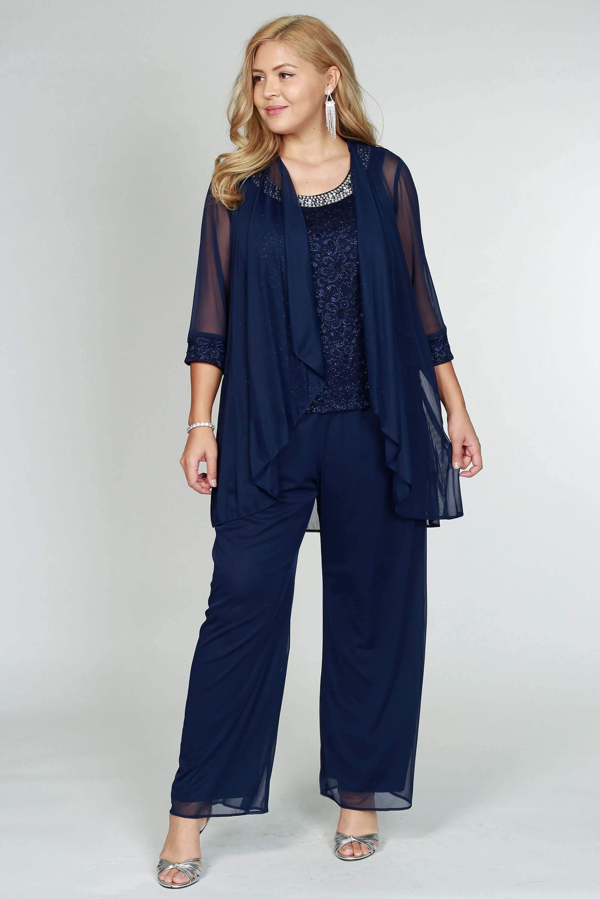 R&M Richards 5008P Petite Lace Pant Suit | The Dress Outlet