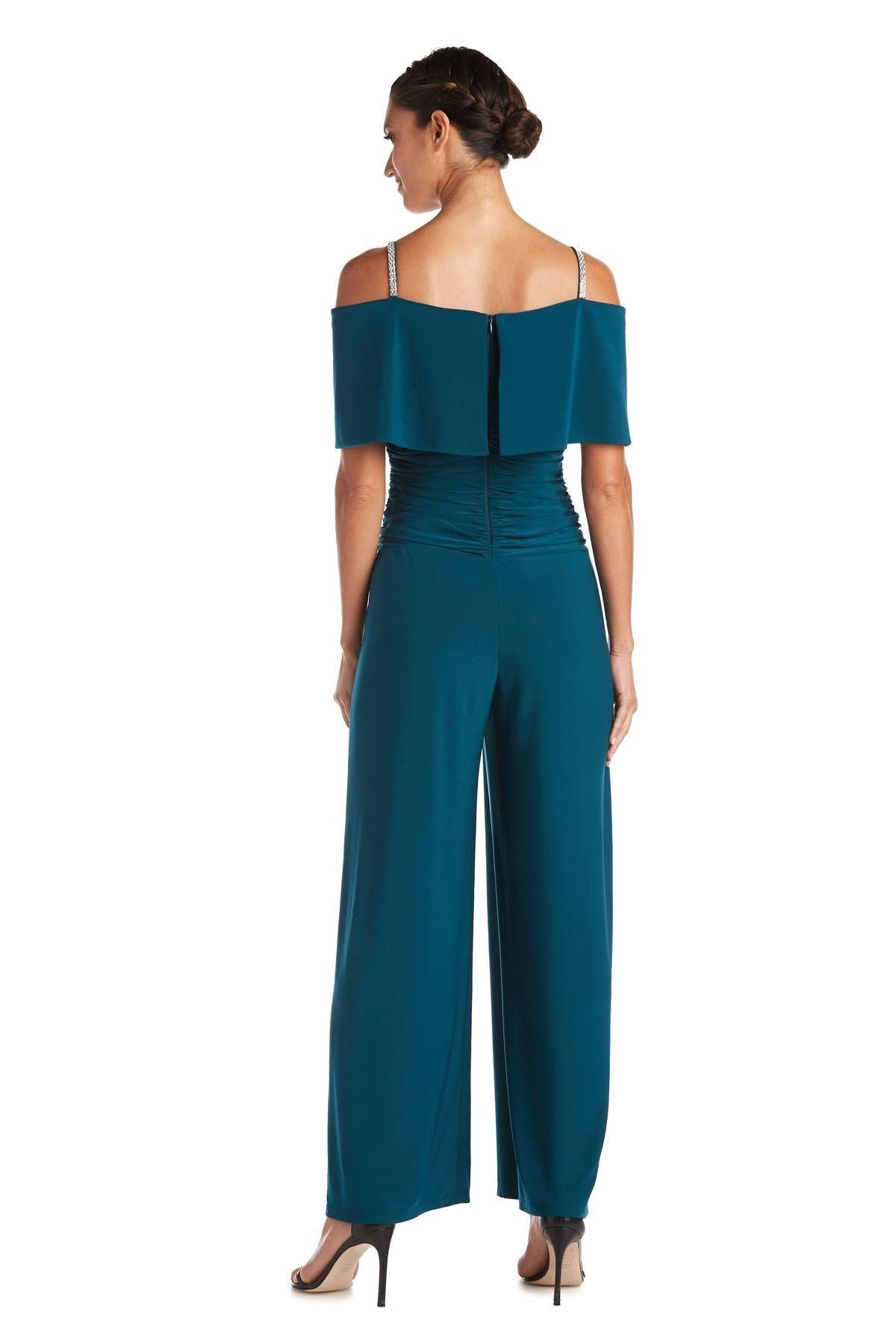 R&M Richards Petite Off Shoulder Jumpsuit 5982P | The Dress Outlet