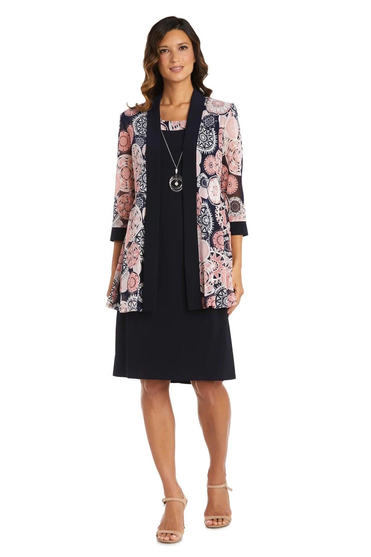 R&M Richards 7823 Two Piece Short Print Jacket Dress | The Dress Outlet