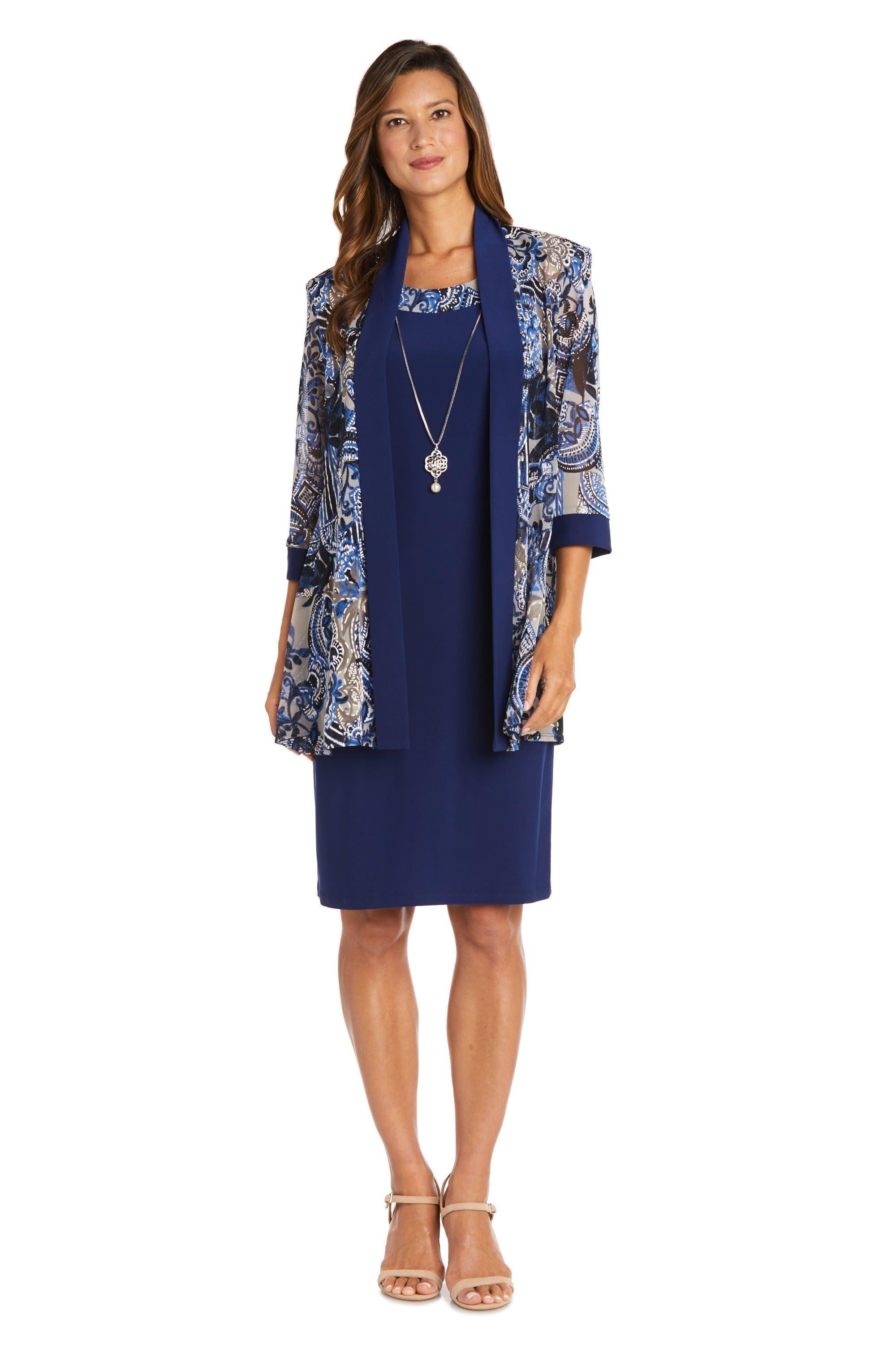 R&M Richards 9023 Two Piece Short Print Jacket Dress | The Dress Outlet