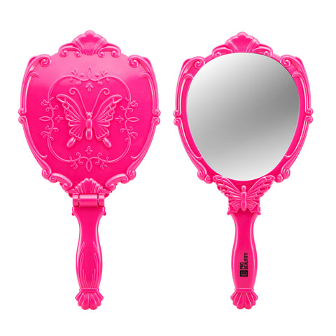 Probeautify Decorative Handheld Compact Mirror- Hot Pink- Embossed But ...