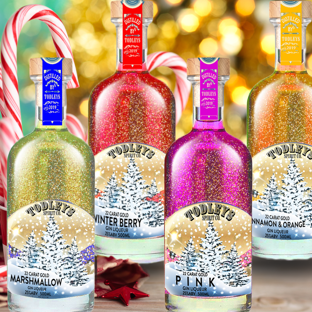 SECRET DEAL!! 2 x 22 Carat Gold Snow Globe Gin Liqueurs