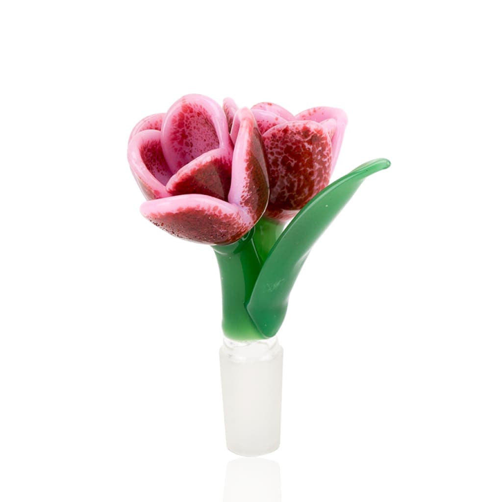 Colorful Frit Flower Bowl Glass Pipe - P2862