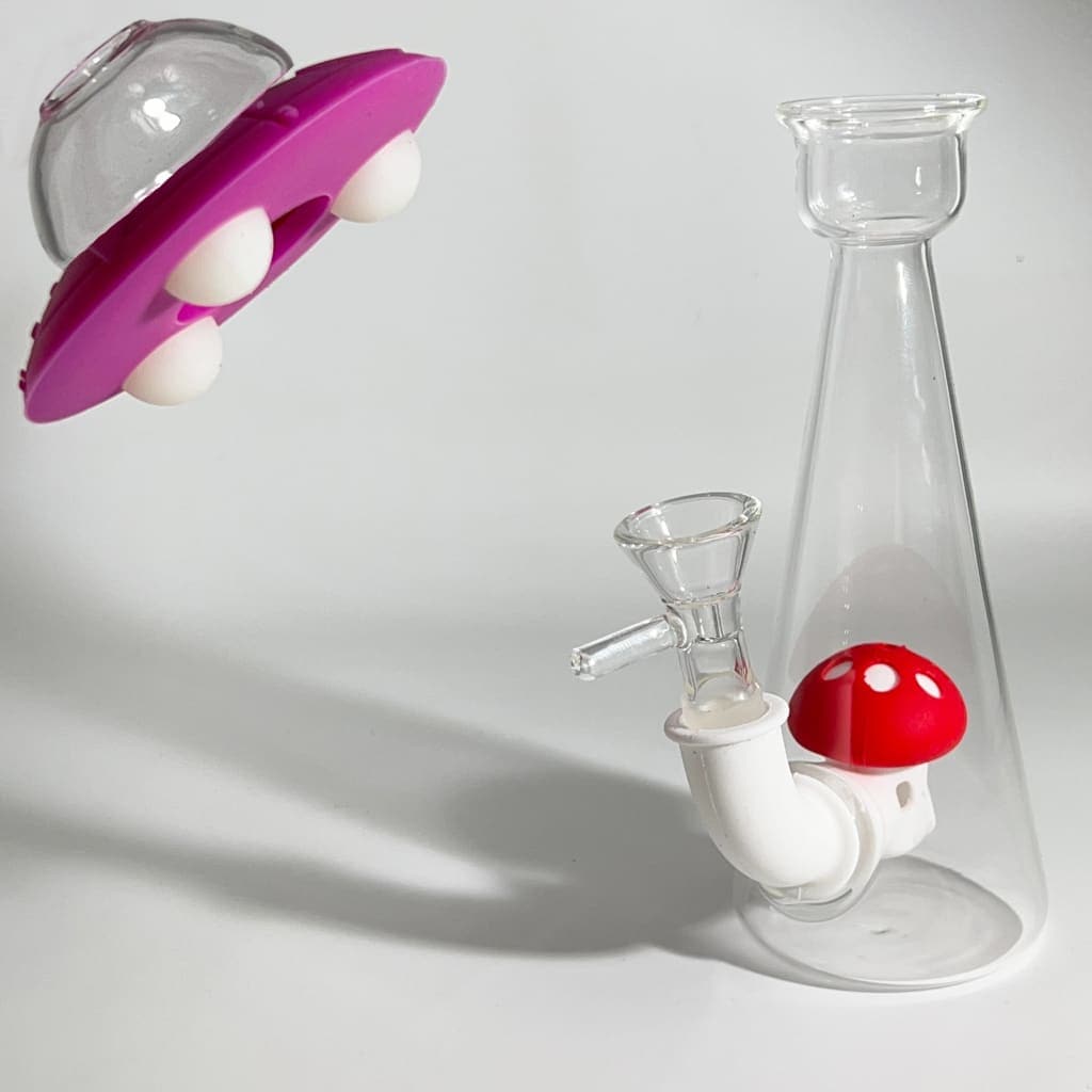 Ufo Silicone Bong High Glass Pipes