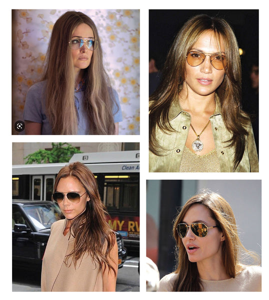 Famous female celebrities in aviator sunglasses