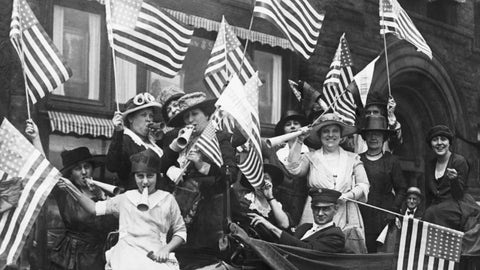 Women celebrate the right to vote