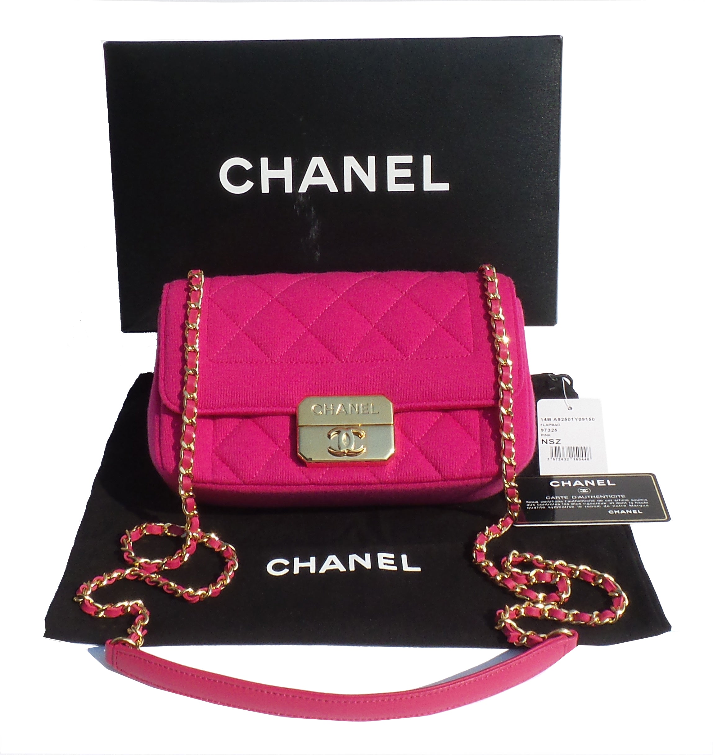 Chanel 19 Medium Small Hot Neon Pink Like New in Box  Julia Rose Boston   Shop