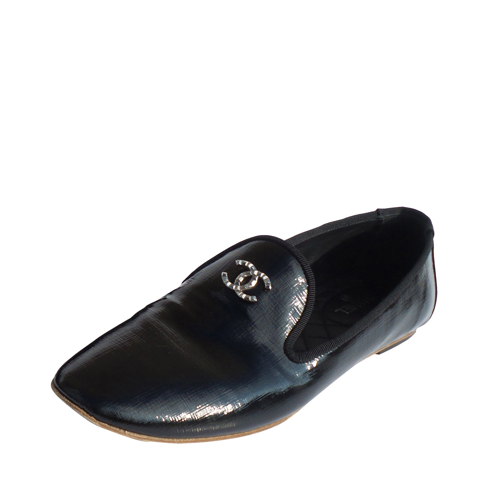 black patent moccasins