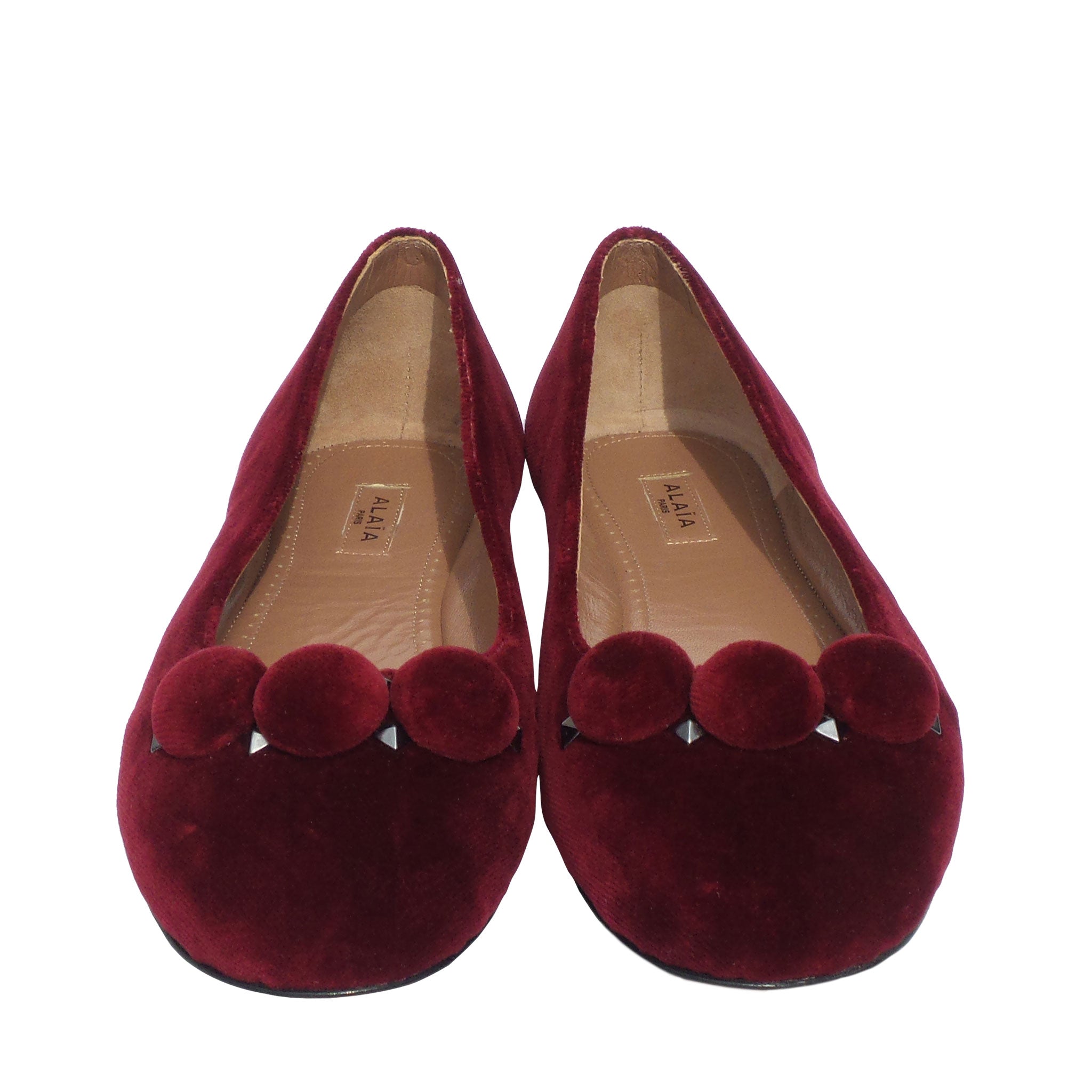 burgundy ballet pumps