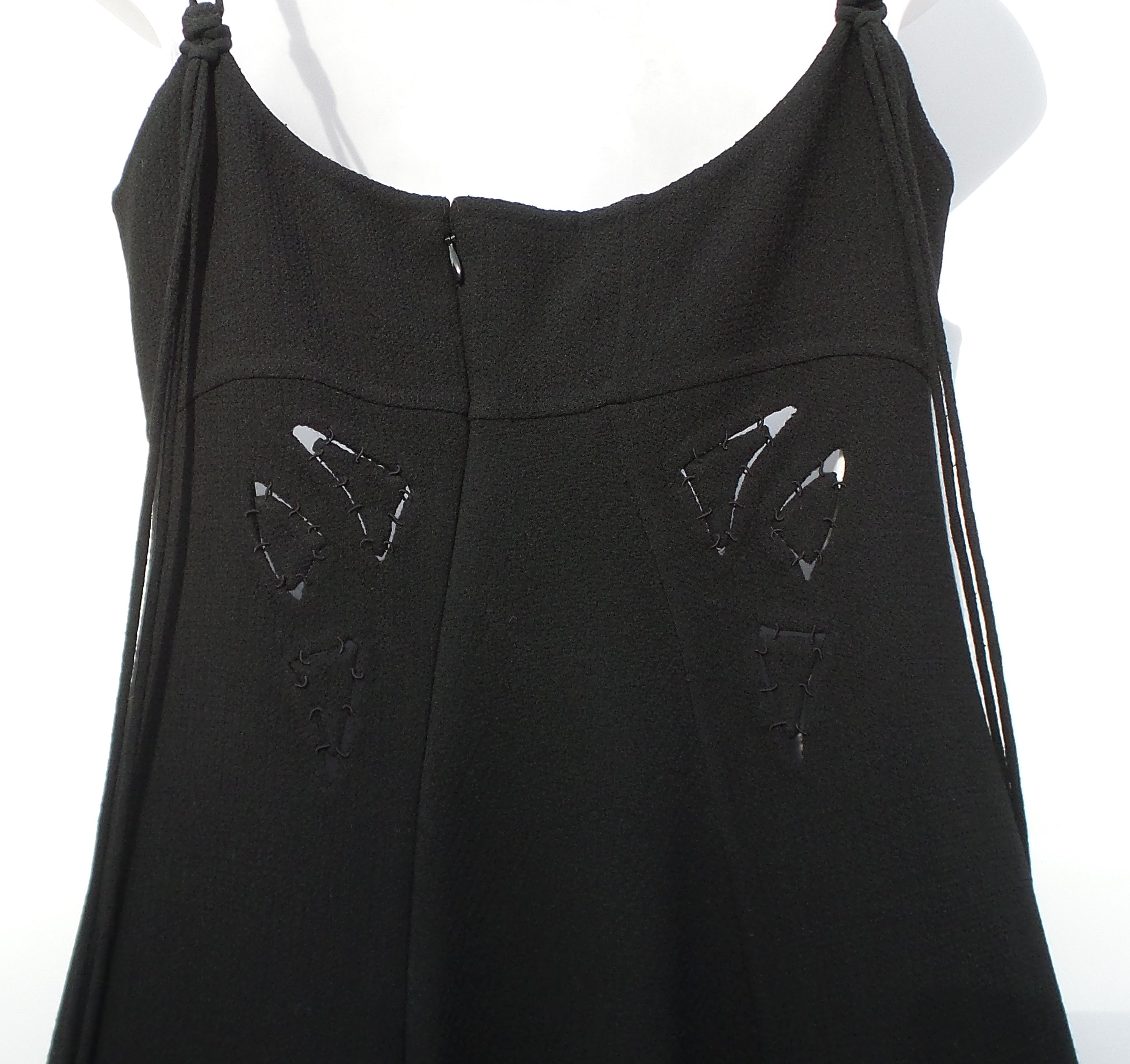 ‘Sold’ CHADO RALPH RUCCI Black Wool Stitched Cut Out Detail Tank Dress + Jacket Set 6