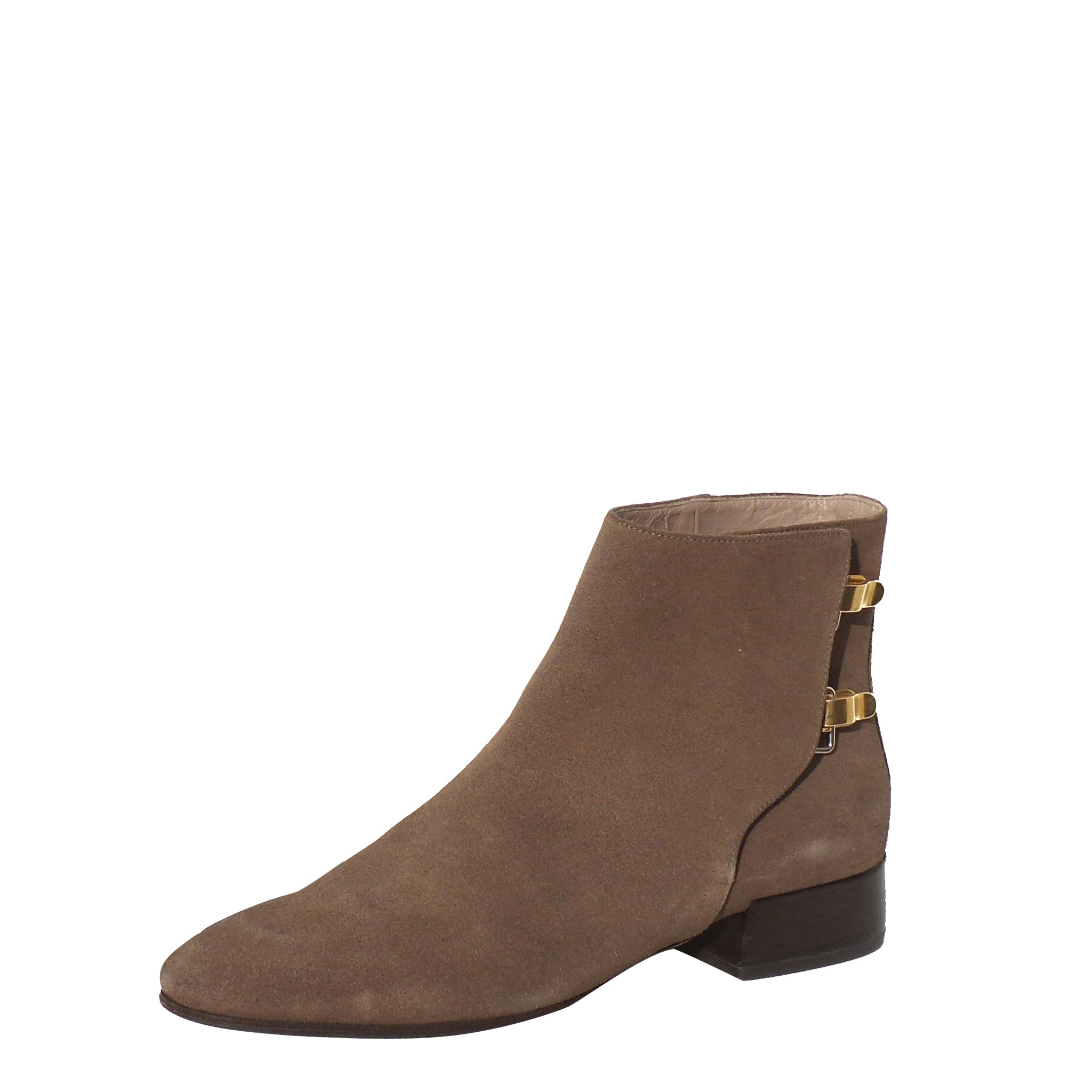 suede buckle ankle boots