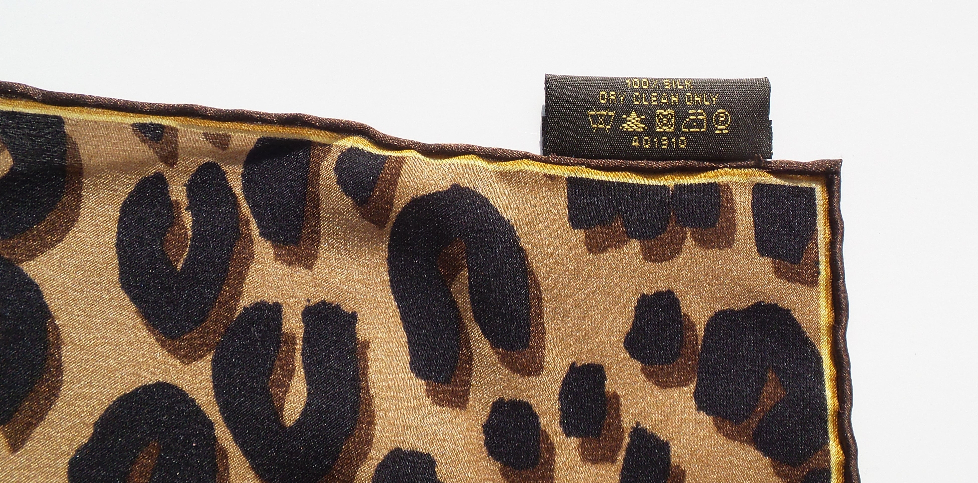 Louis Vuitton Silk Leopard Monogram Square Scarf 131181