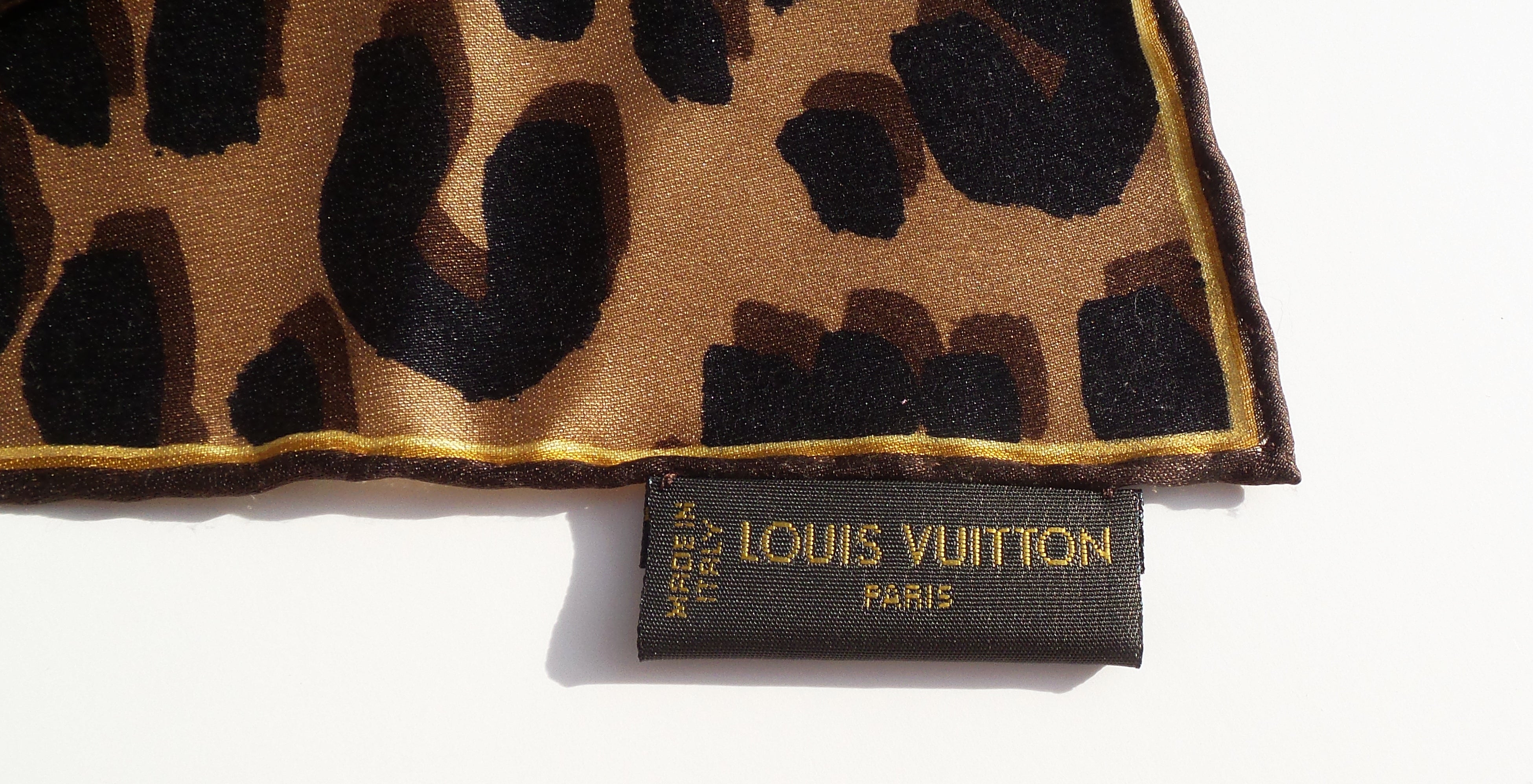 Louis Vuitton Bandeau Scarf Giant Monogram Jungle Leopard Silk 100%