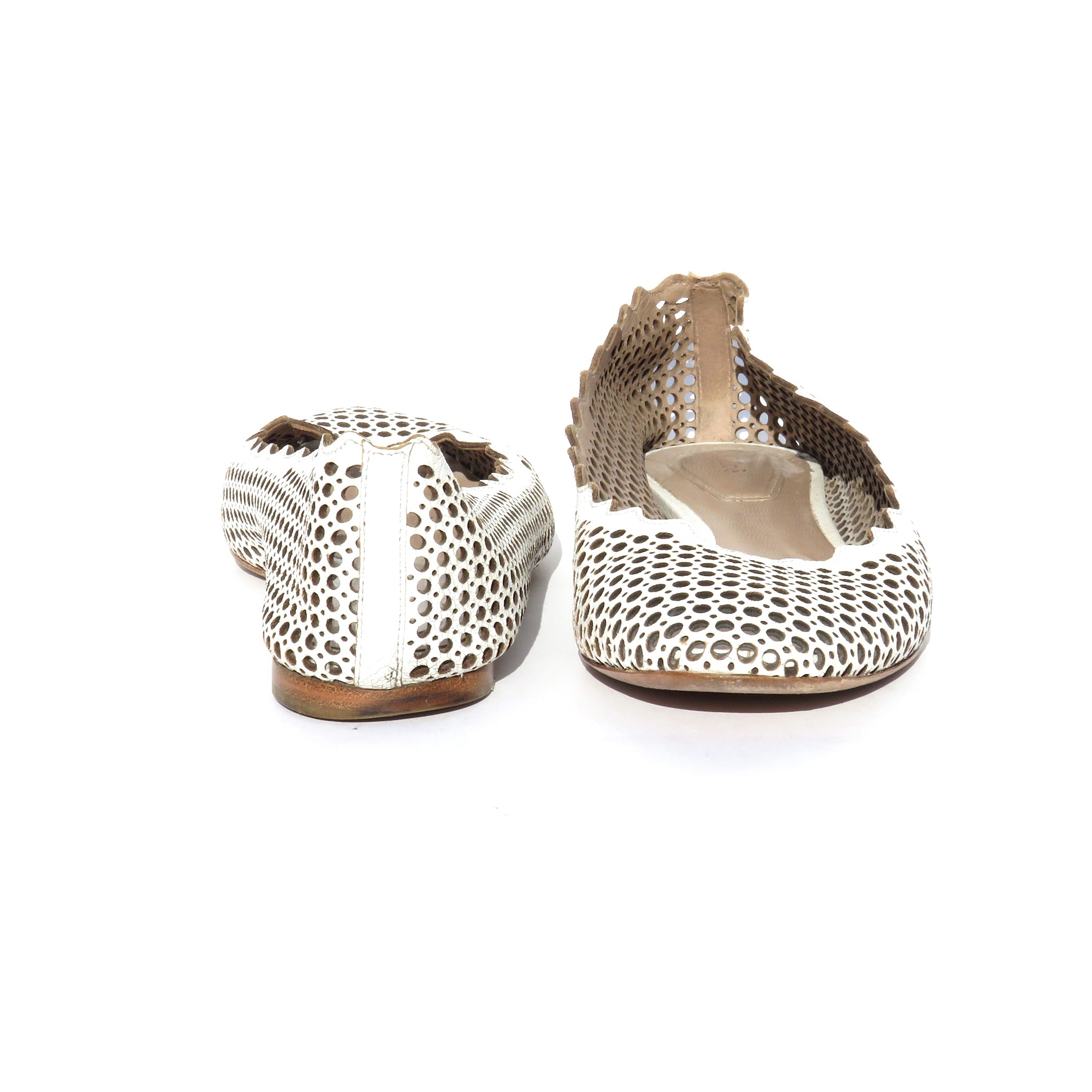 chloe perforated flats