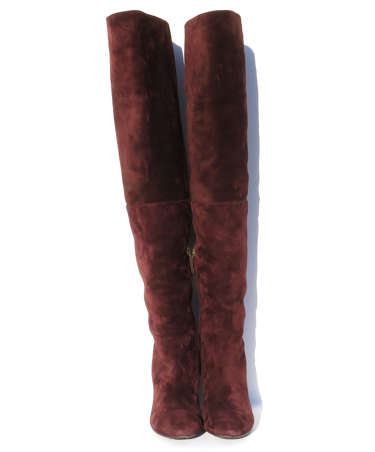 burgundy suede tall boots