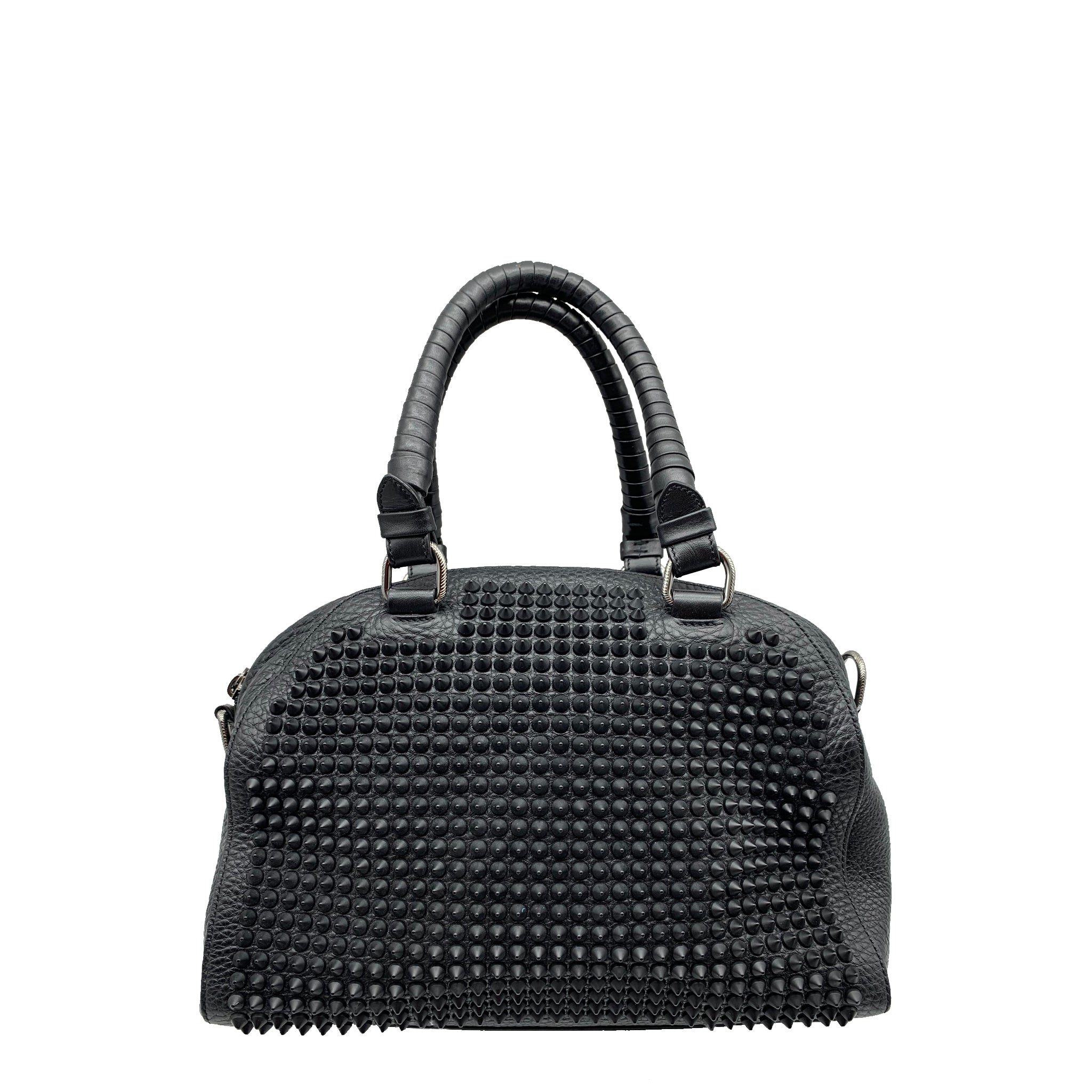 ‘Sold’ CHRISTIAN LOUBOUTIN Panettone Black Pebbled Leather Spike Studd ...