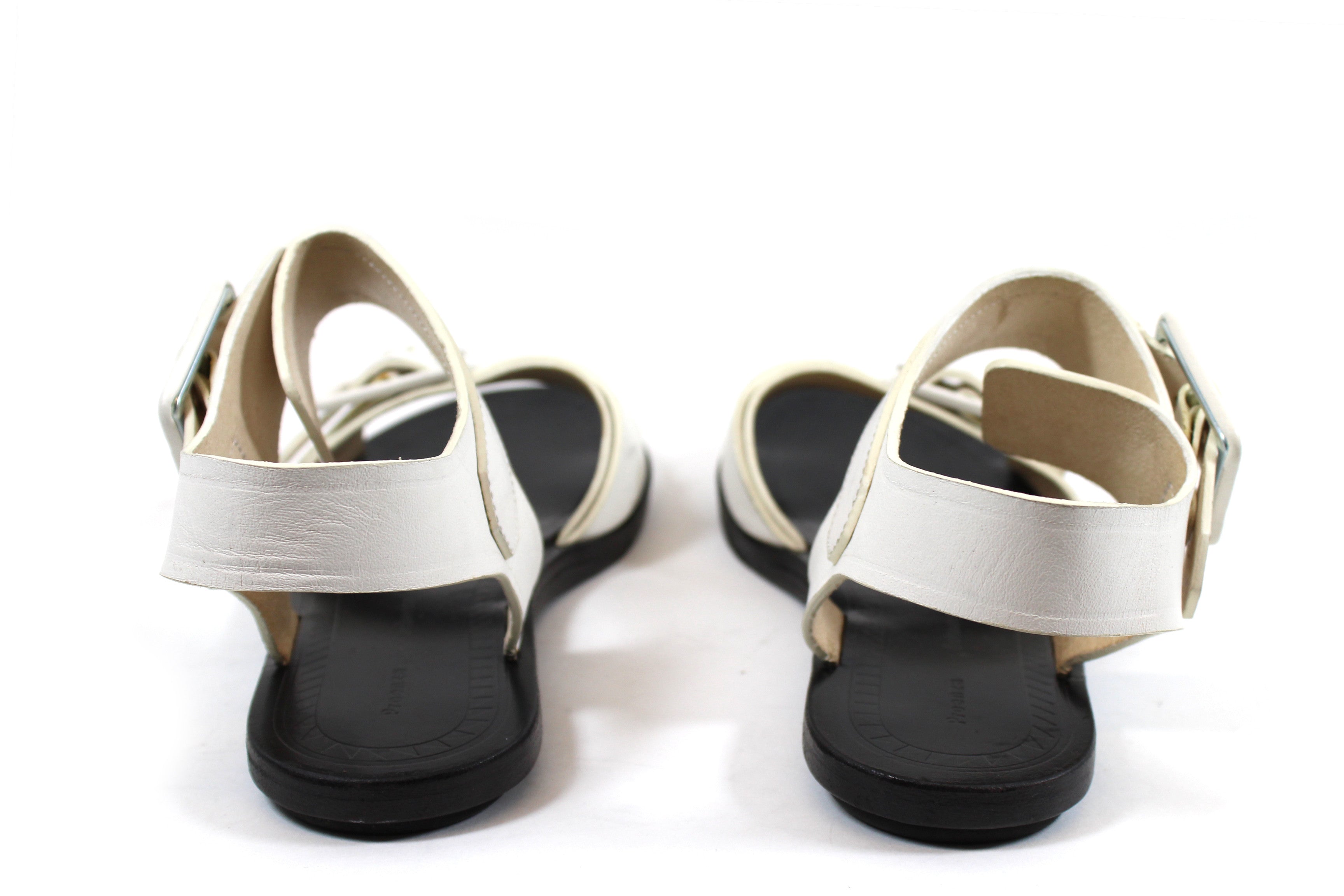 Proenza Schouler White Leather Buckle Flat Sandals (Size 36) – Encore ...