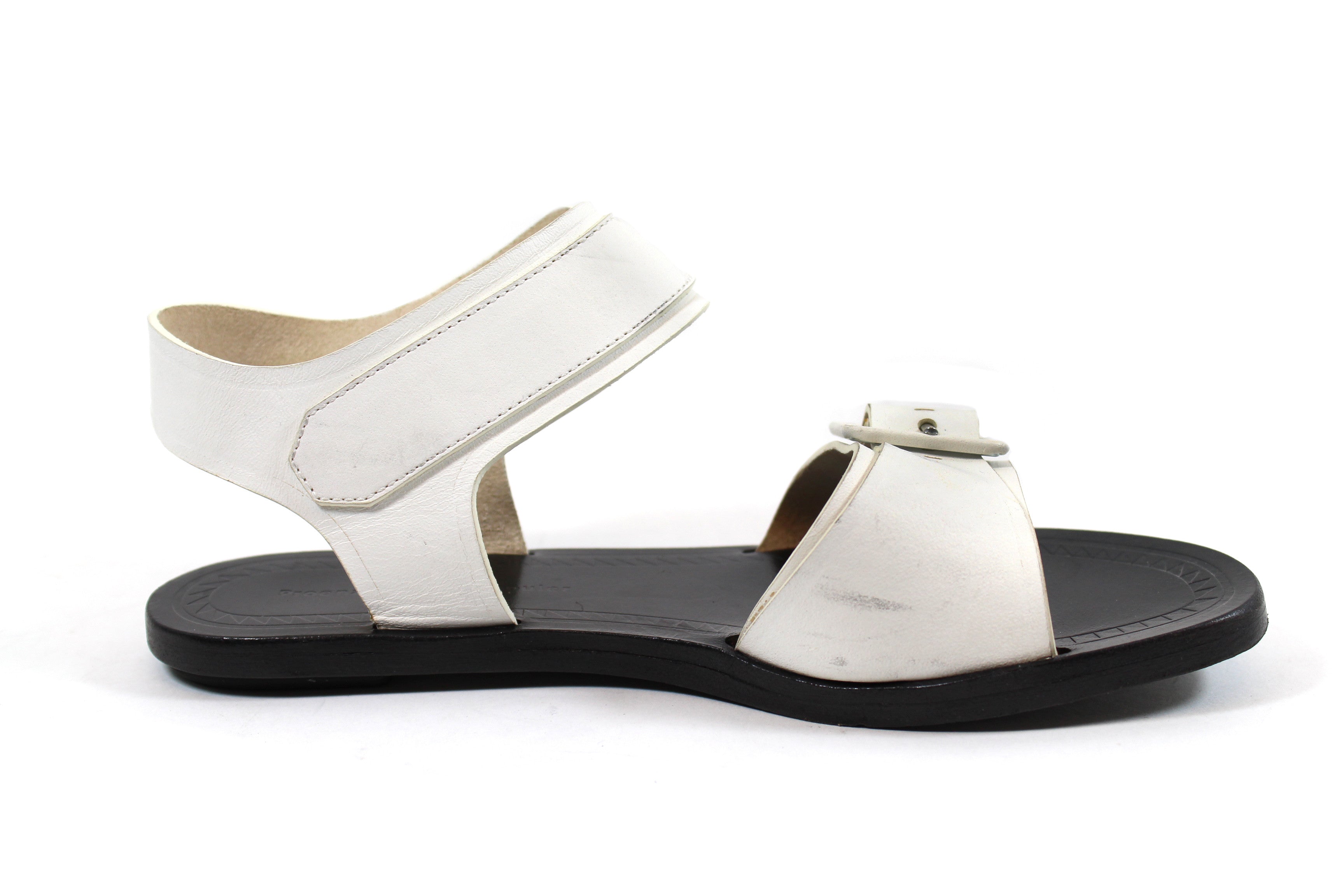 last Påstået zebra Proenza Schouler White Leather Buckle Flat Sandals (Size 36) – Encore  Resale.com