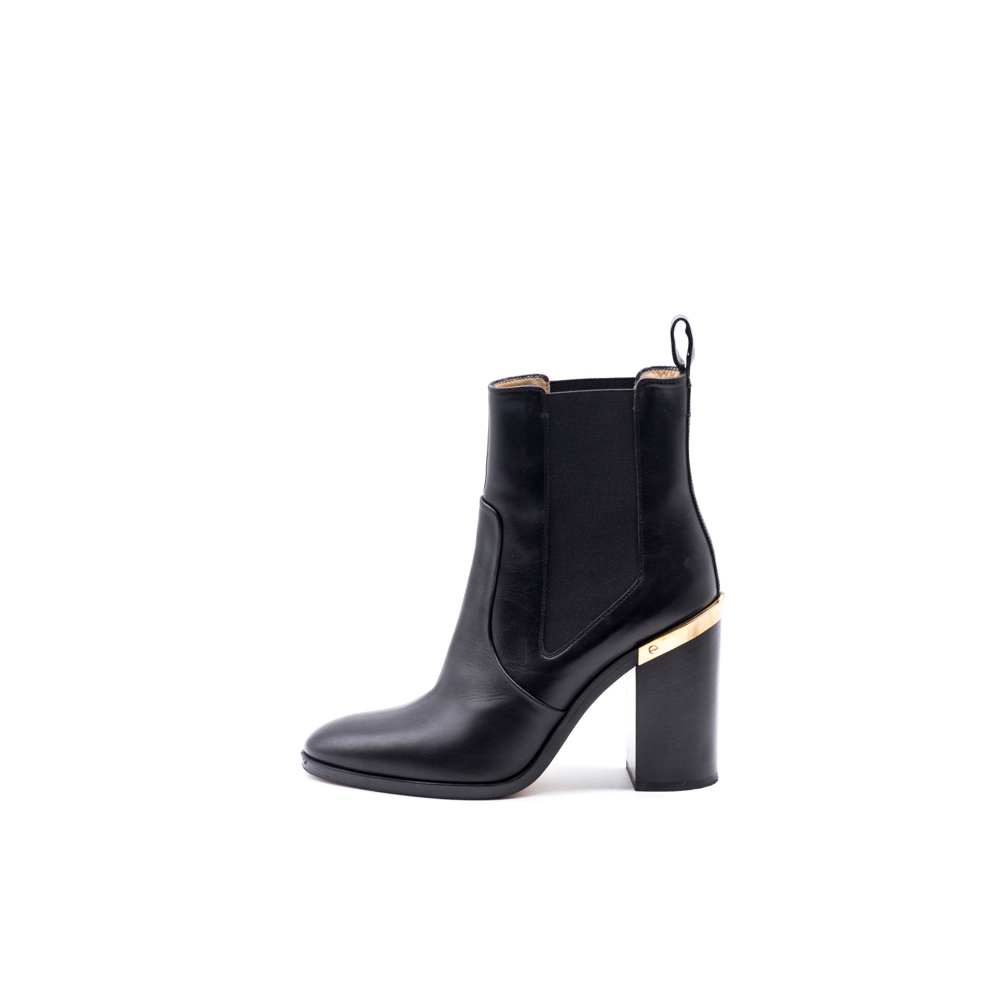 REED KRAKOFF Black Leather Gold Tone 