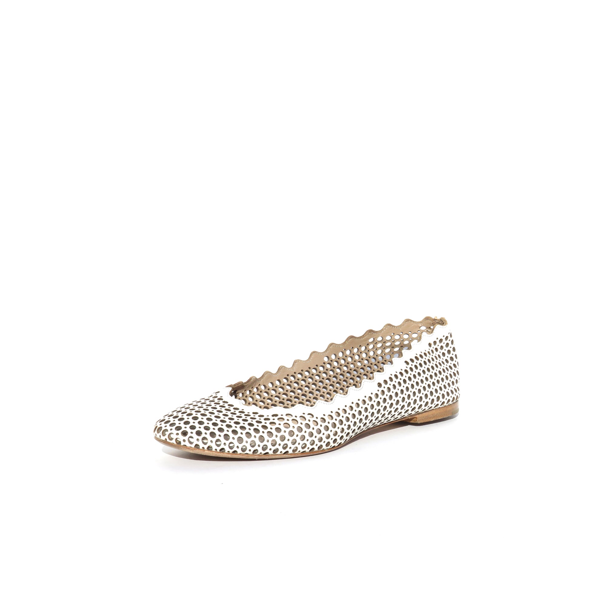 chloe perforated flats