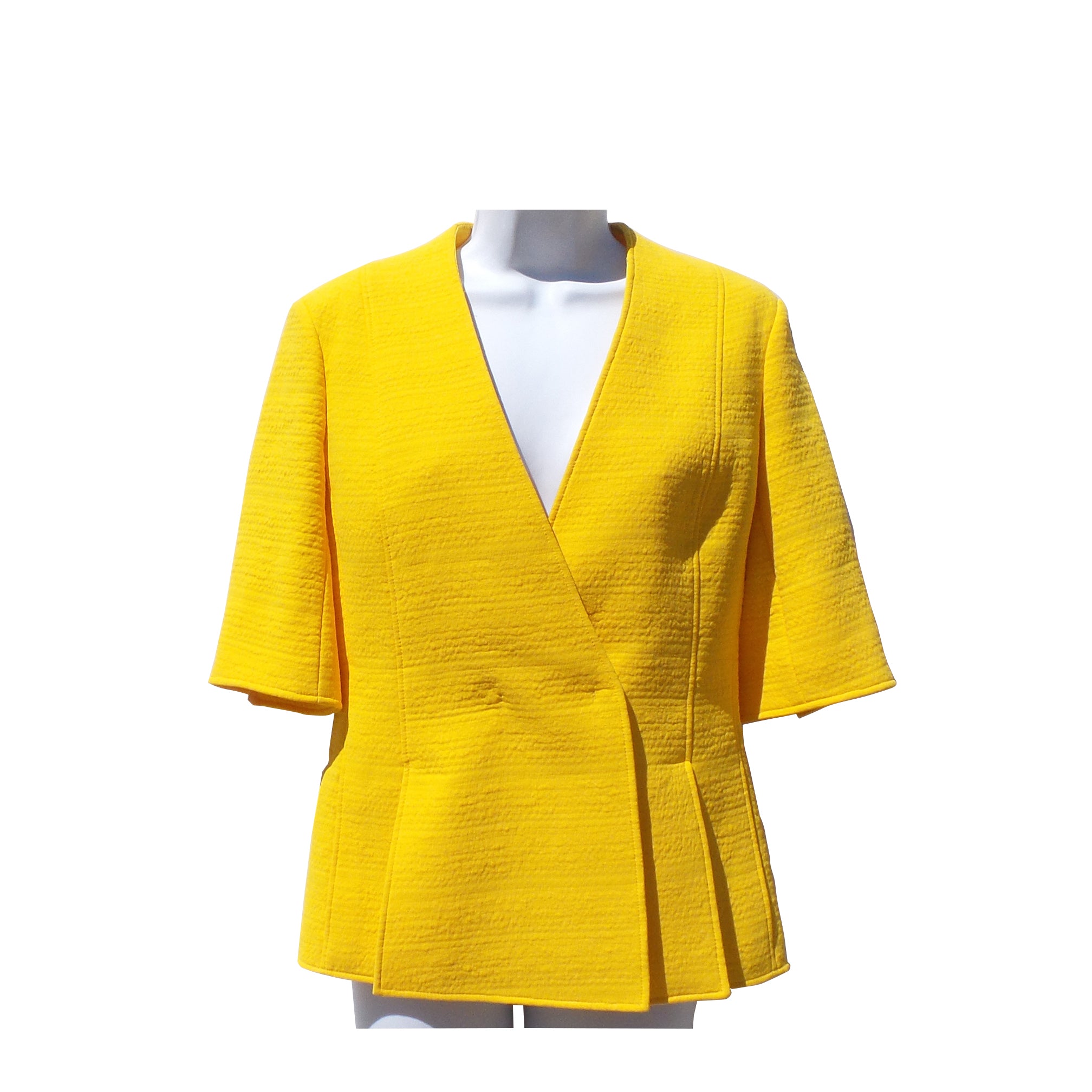 yellow short sleeve jacket