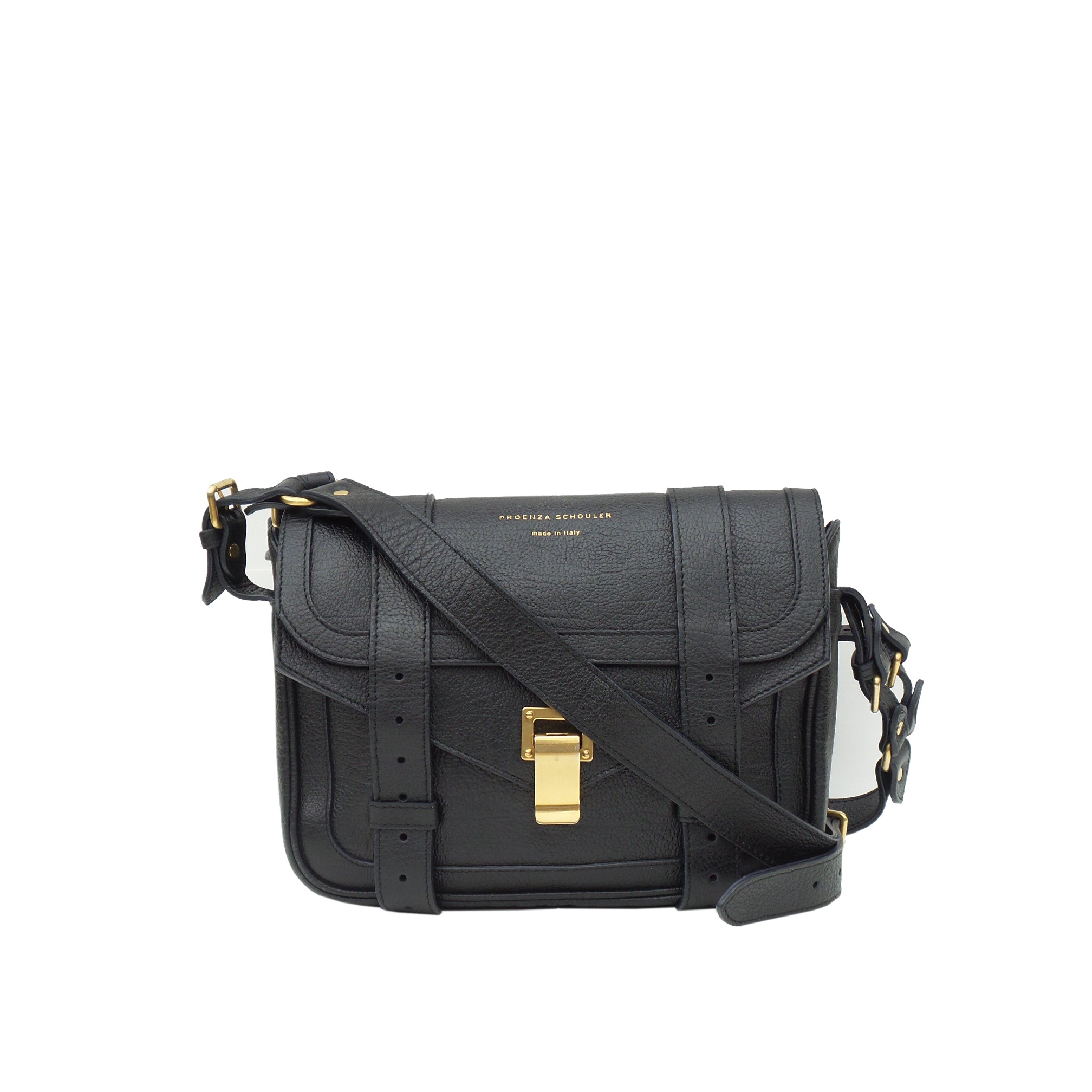 'Sold' PROENZA SCHOULER Double Bag Black Navy Leather Crossbody Messen ...