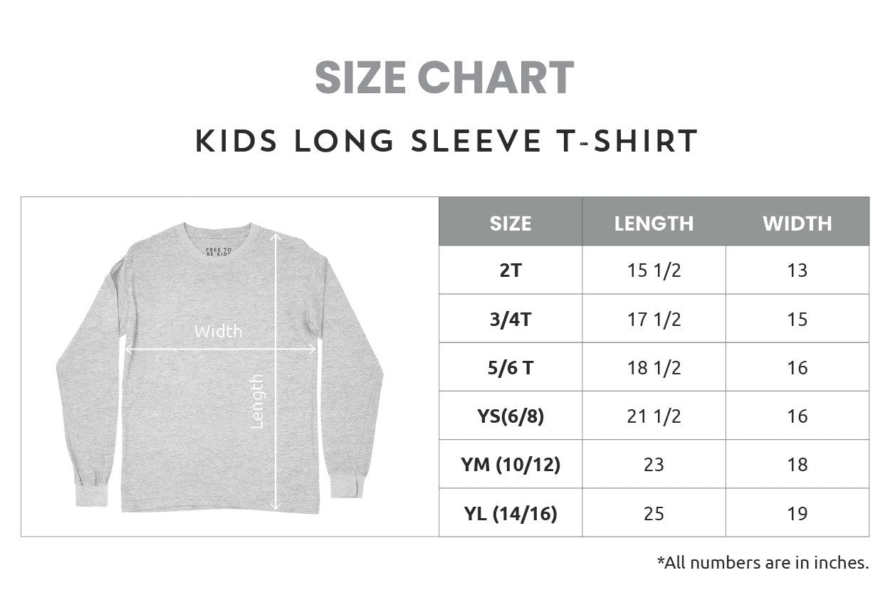 kids shirt size chart