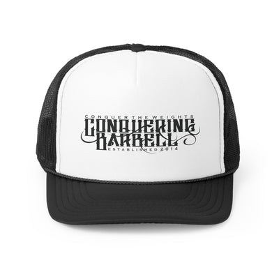 Slogan Statement High-Crown Trucker Hat - White