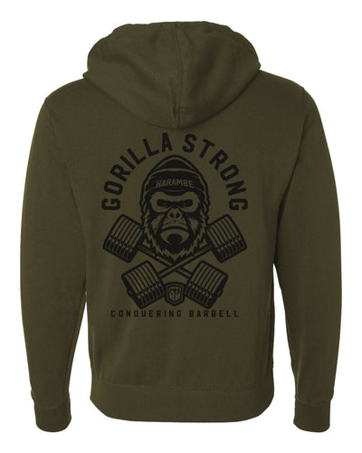 Conquer - Gorilla - on Black Pullover Hoodie