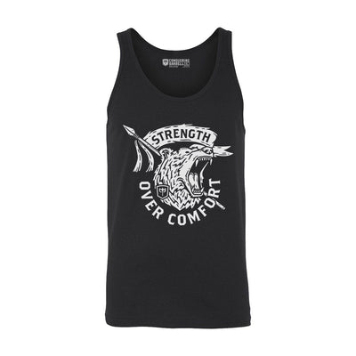 Conquer Till Death - on Black tank top - Conquering Barbell