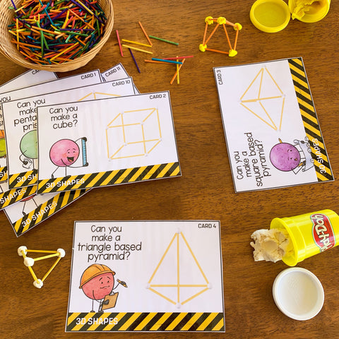 3D Shape STEM Challenge Cards | you clever monkey