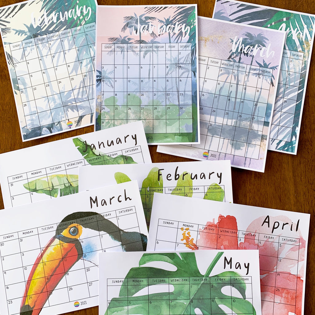 TROPICAL COAST Simple Calendar classroom HQ