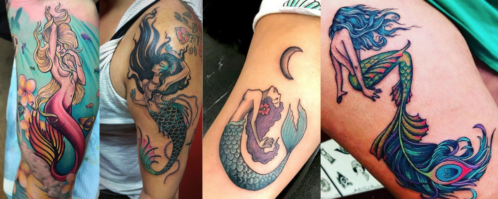 color mermaid tattoo