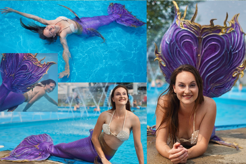 silicone mermaid tail purple