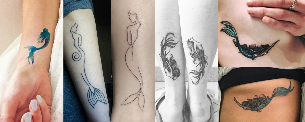 simple mermaid tattoo design