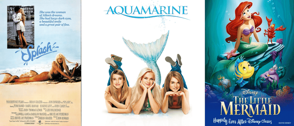 Mermaid movies splash little mermaid ariel aquamarine