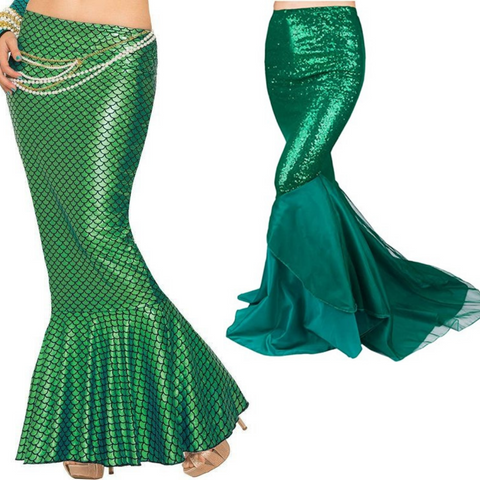 Mermaid tail skirt green Ariel costume