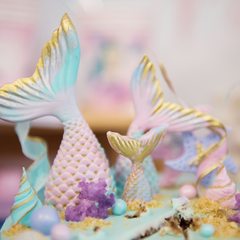 Mermaid tail topper decoration fondant cake 