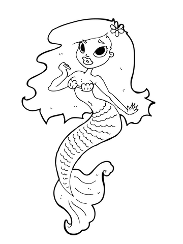 Mermaid coloring page book