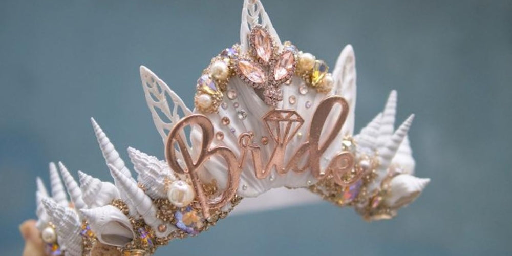 Mermaid bachelorette crown bride