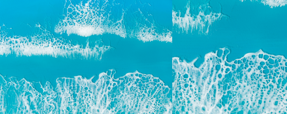 Resin painting lacing waves