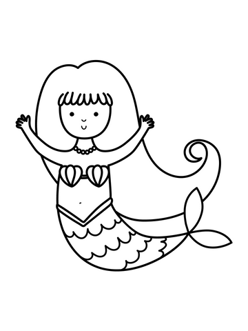 Mermaid coloring page kids