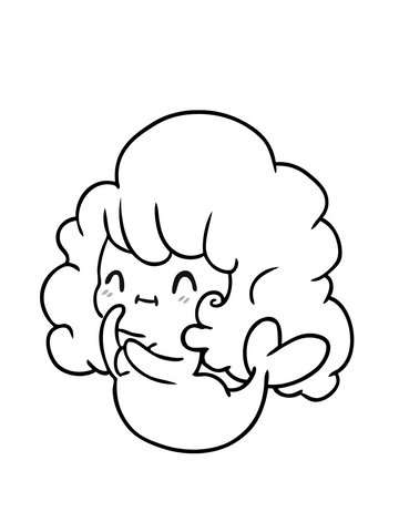 Mermaid coloring page fluffy cloud baby merbay