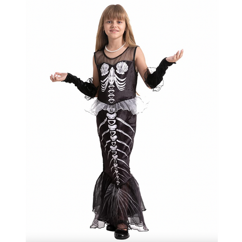  Halloween Mermaid Skeleton Costume for Kids 
