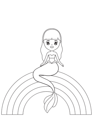 Mermaid coloring page  rainbow