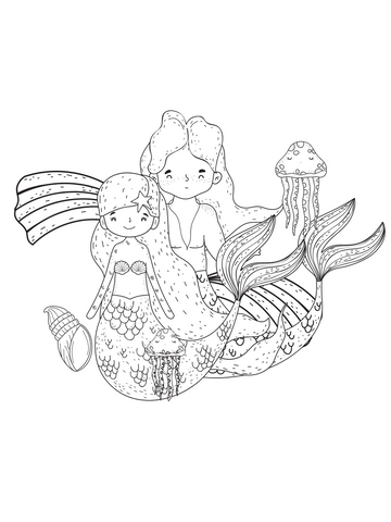 Mermaid coloring page adventures